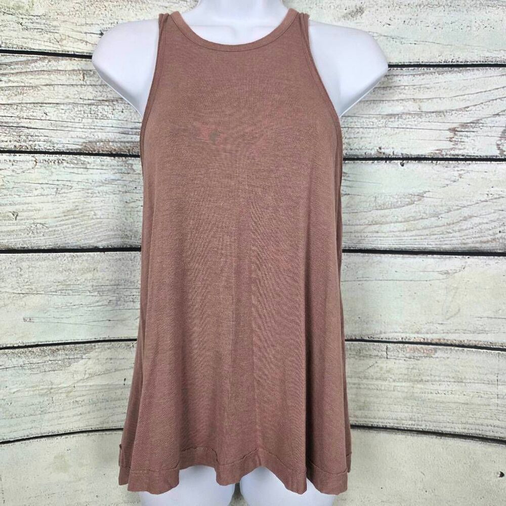 GF Women’s Taupe Racerback Tank Top Rayon Blend Size S